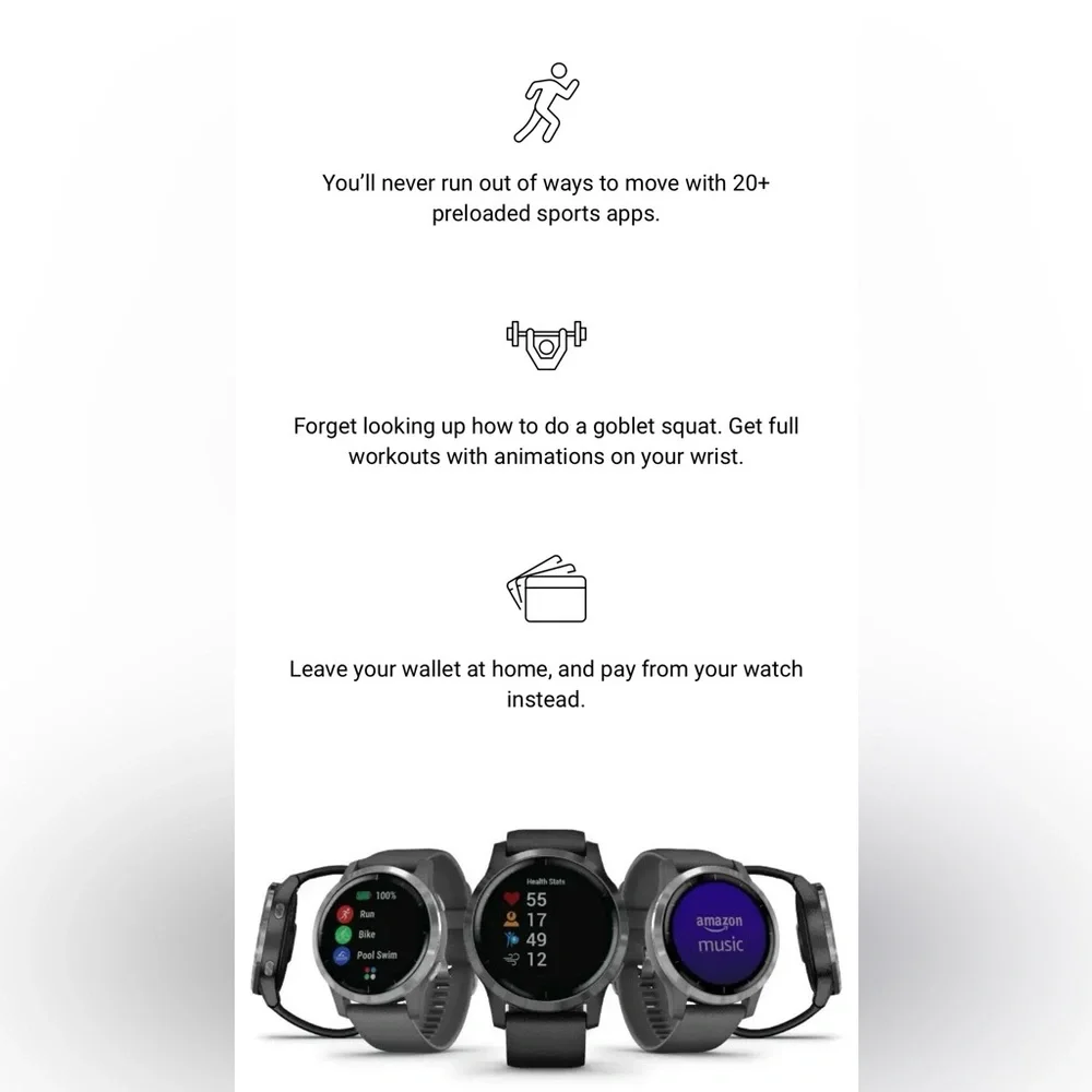 Garmin vívoactive 4 Smartwatch - Silver Bezel with Silicone Gray Band - Picture 5 of 8